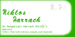 miklos harrach business card